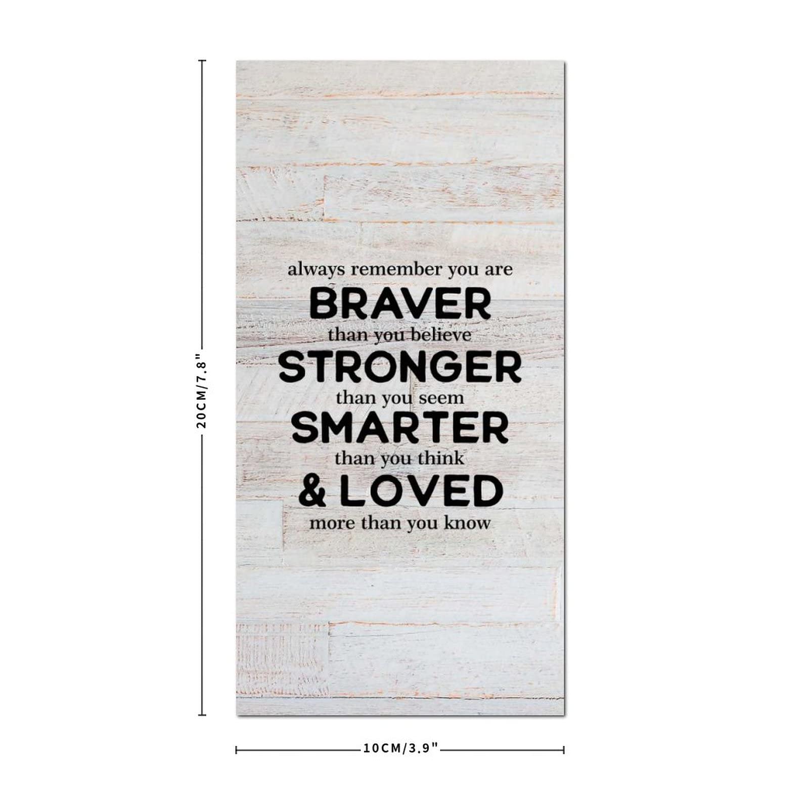 Targa Metallica Ispirazionale Always Remember You Are Braver | 20x30 Cm | Vintage | Con Adesivi E Fori Per Parete