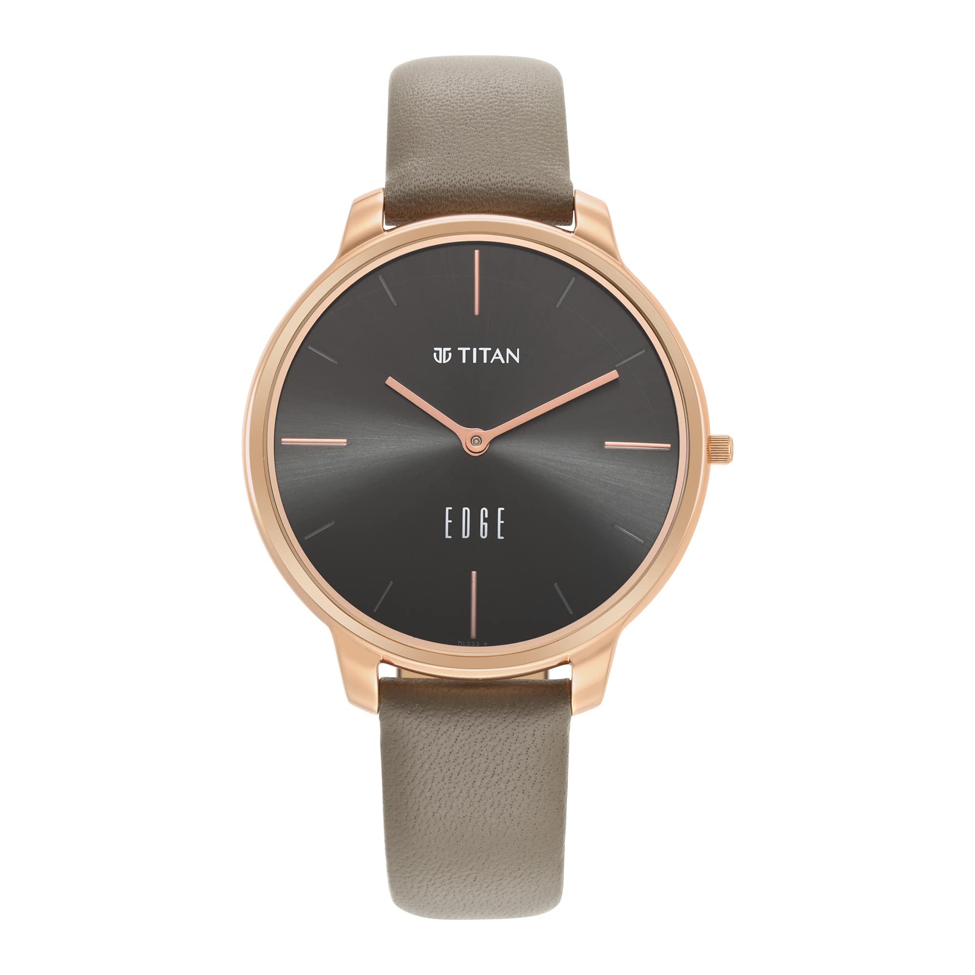 Titan Edge Black Dial Black Leather Strap Analogue Watch for Women-NS2654WL01 (B09T4NS2JD) Amazon Price History, Amazon Price Tracker