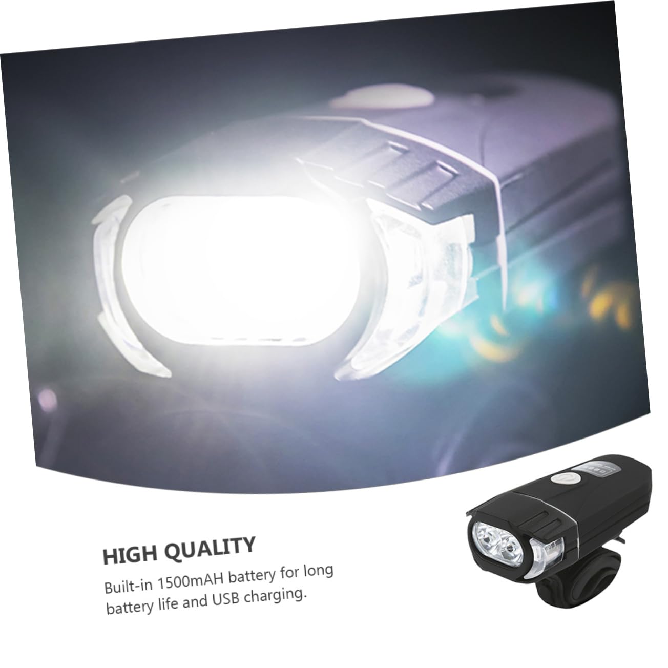 Balacoo Bike Flashlight Aluminum Alloy Waterproof Rechargeable Bike Headlight for Night Cycling