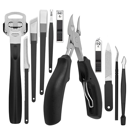 Cortaúñas encarnadas, 11 unidadesjuego de herramientas de tratamiento de uñas, cuchillo de pedicura, cortador de cutículas, kit de manicura para el