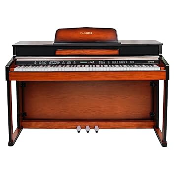 Kadence ZSF Digital Piano | 88 Natural Weighted Hammer Action Keys | Wooden Stand, Triple Pedals, MIDI & Premium Wooden Key Covers | Brown