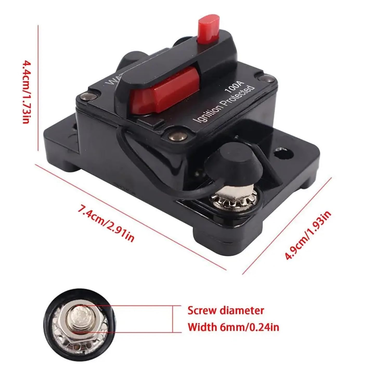 100A 150A 200A 250A 300A AMP Circuit Breaker Switch Fuse Reset Box 12-48V DC Car Boat Auto Waterproof Protector Auto Accessories(150A)