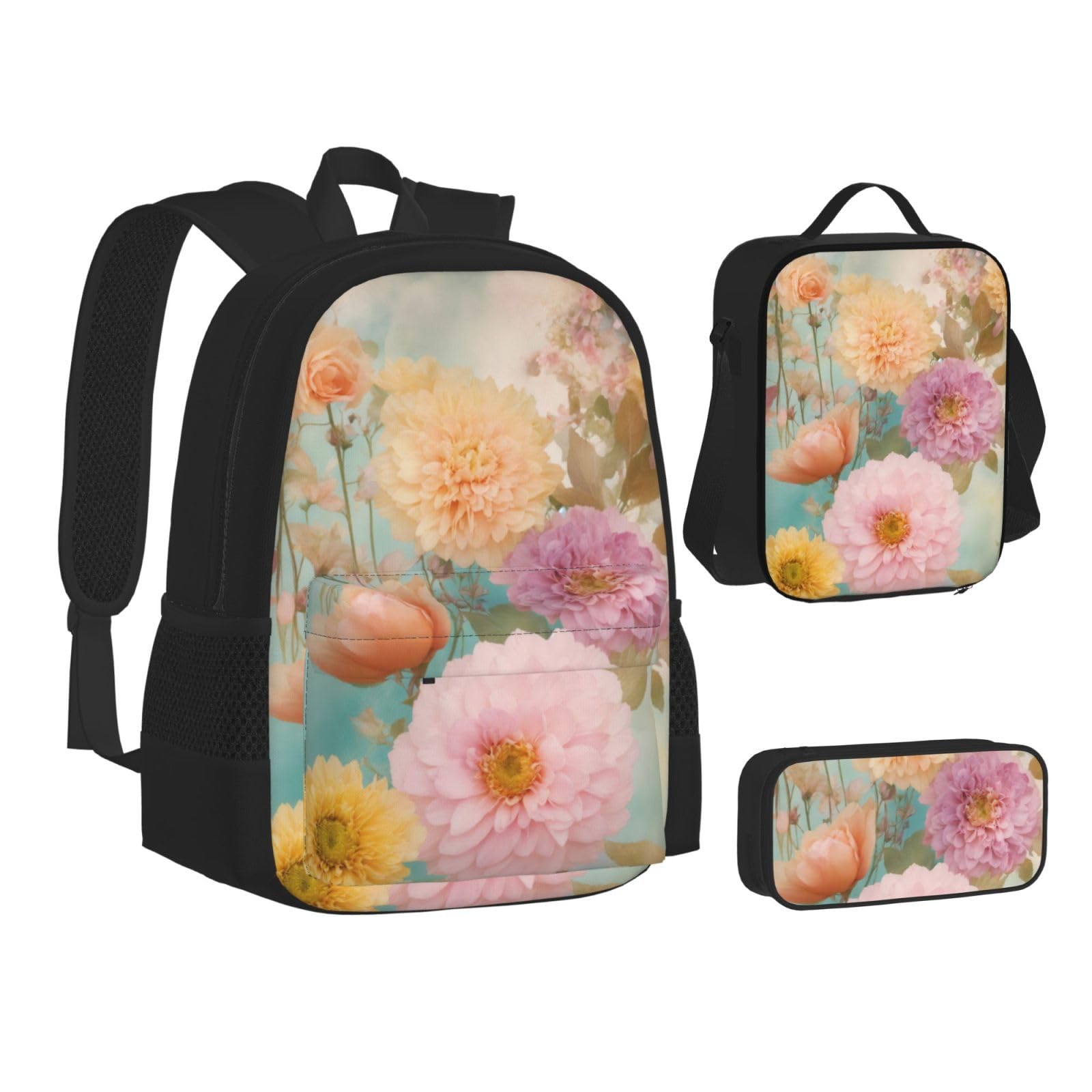 Zaino, borsa portapranzo, astuccio, set da 3 pezzi, per lavoro e