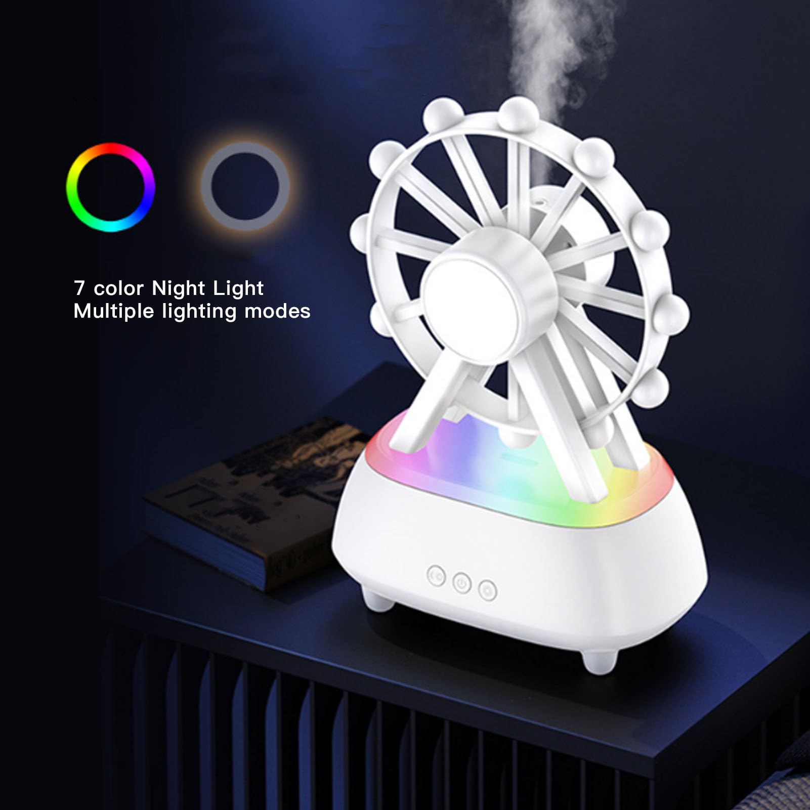 Umidificatore a Nebbia Fredda e Diffusore di Oli Essenziali con Altoparlante Bluetooth per la Camera da Letto di Casa Materiale ABS da 300 Ml di Grande capacità