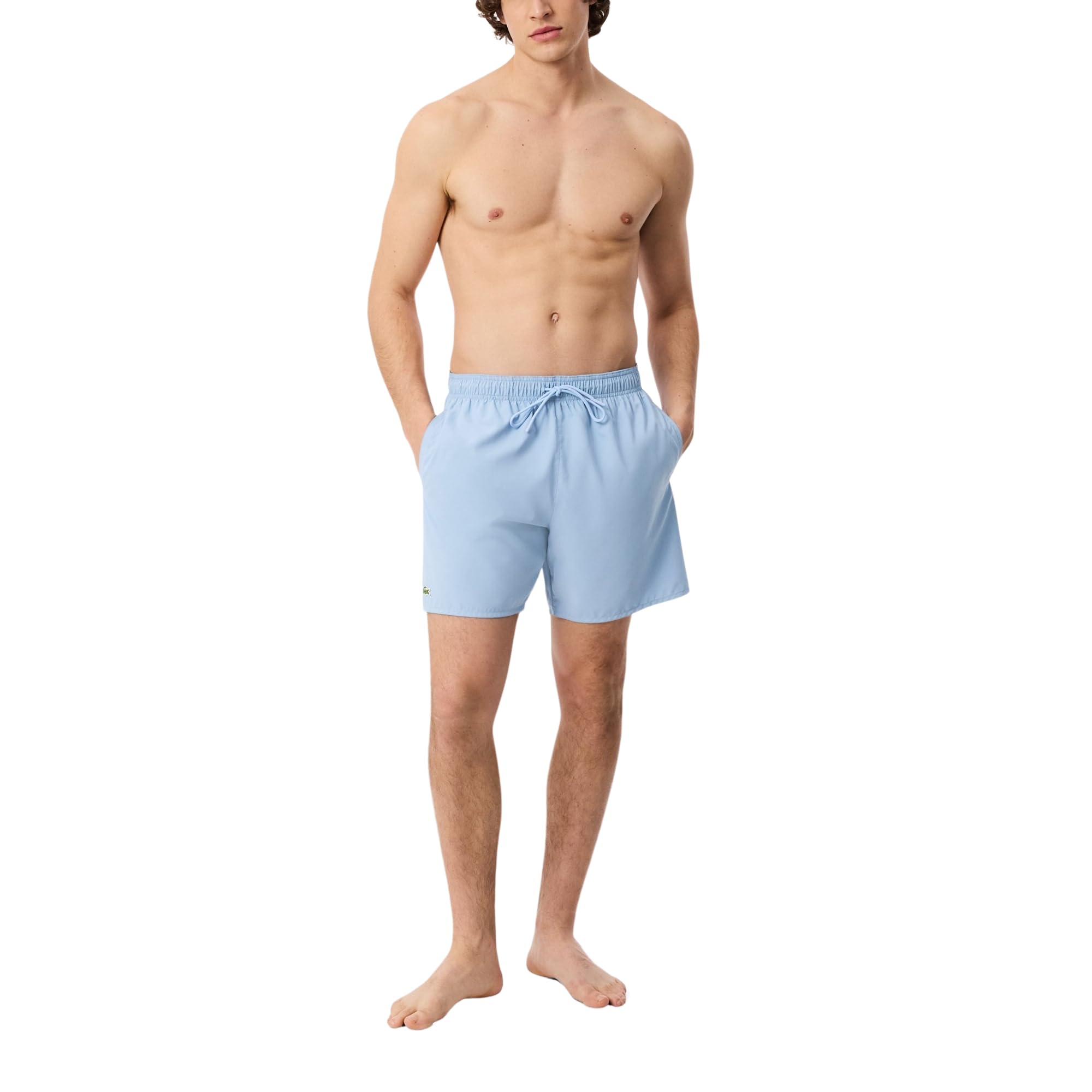 

                                                    Lacoste Men's Mid Length Monochrome Swim Trunks, A