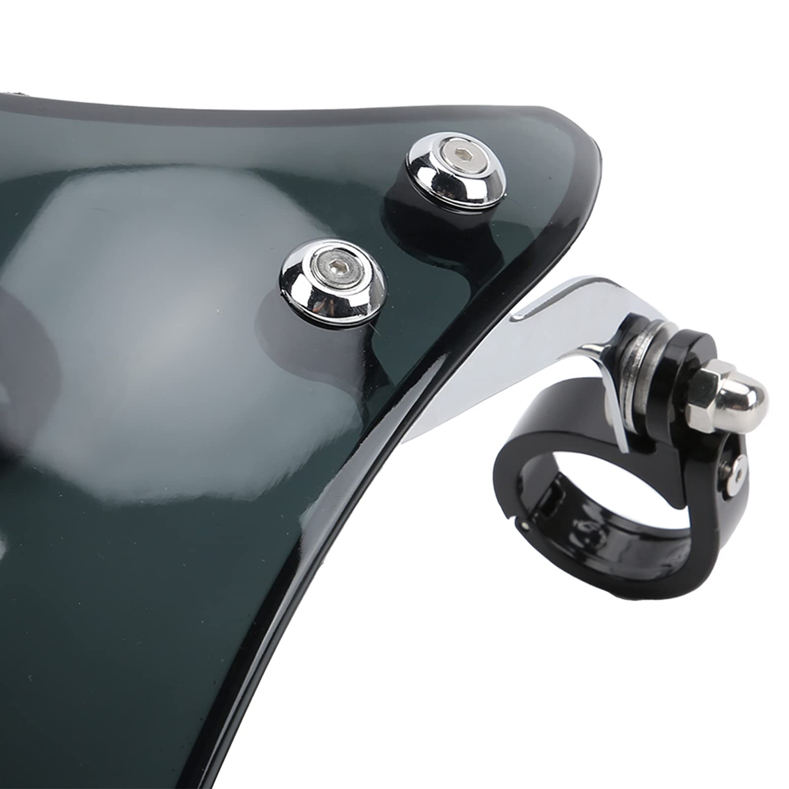 Yosoo Parabrezza Moto, Cupolino Moto Cupolino Regolabile a 180° Universale per Forcella Anteriore da 1,5-1,6 pollici(nero) (Nero)