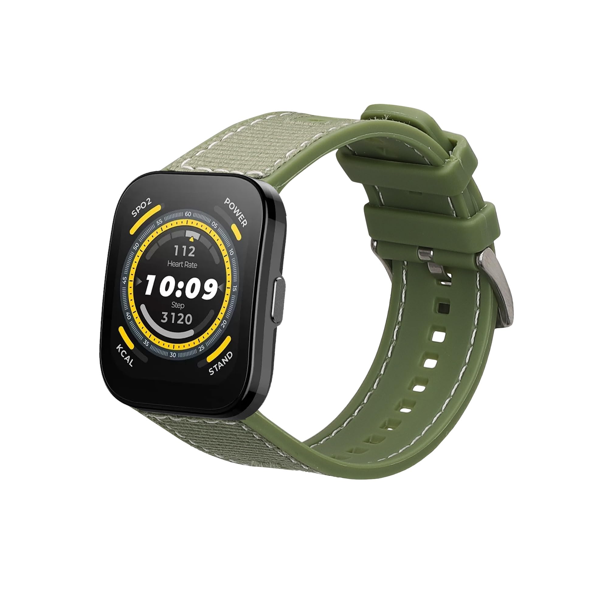 kwmobile Pulsera compatible con Huami Amazfit Bip 5 Unity/Amazfit Bip 5 / Amazfit GTR 4 Correa - 1x Correas de Silicona y Nylon Flexible - Tamaño Ajustable - negro