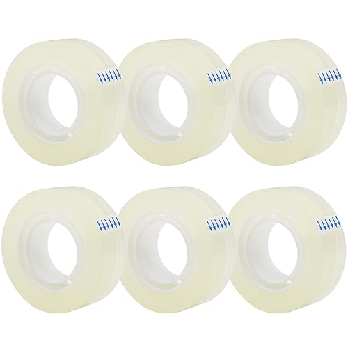 6 rollos de repuestos de cinta transparente cinta transparente multiusos cinta brillante transparente para oficina hogar escuela