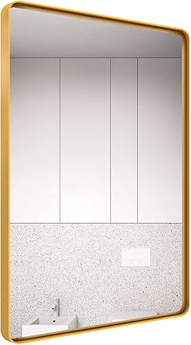 Miniatura 1 de FOAMYKO - Espejo de pared de 22 x 30 pulgadas para baño, marco de metal negro, decorativo, rectangular, para colgar en la pared, decoración del
