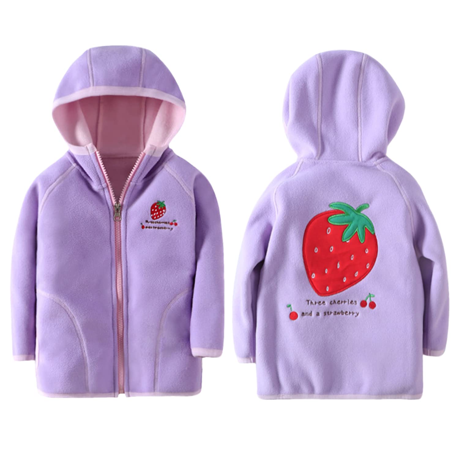 Bambini Pile Polare Giacca con Cappuccio Bambino Piccolo Felpa Caldo Cappotto Casual con Cerniera Stagioni di Transizione Primavera Autunno Inverno