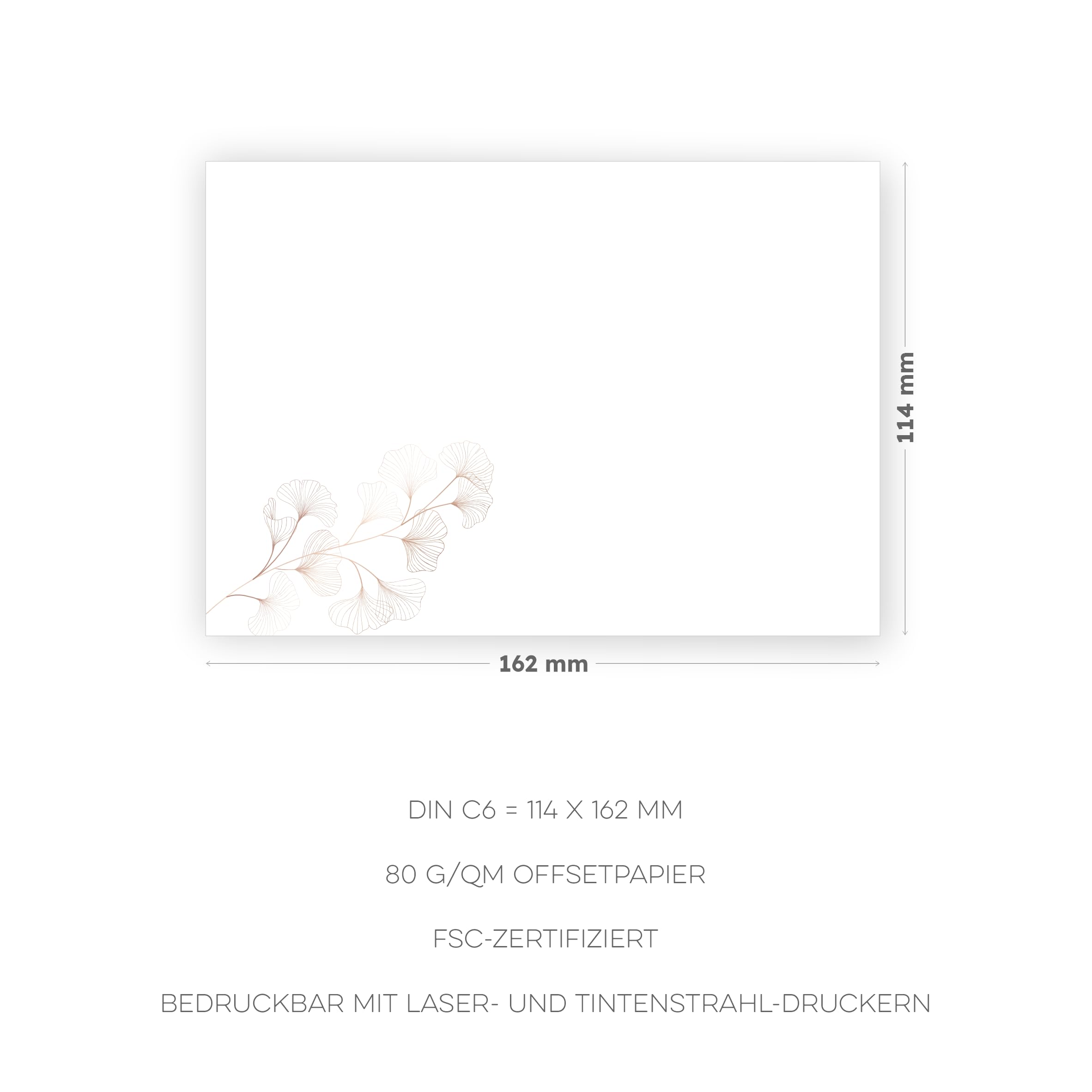 Papier listowy Ginkgo DIN A5 I zestaw papeterii listowych/kopert
