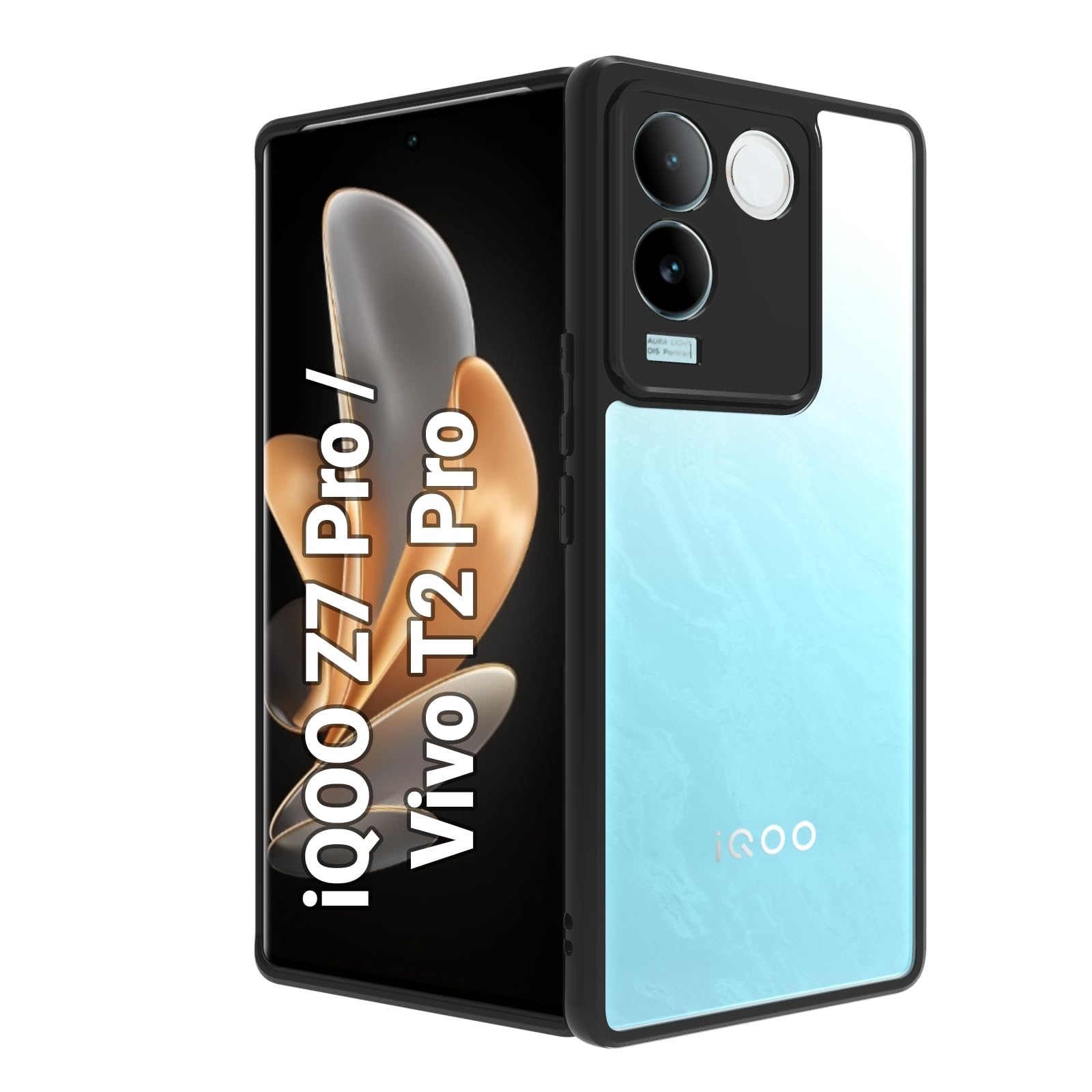 RIGGEAR Shockproof Sleek Hybrid Armor Iqoo Z7 Pro 5G, Vivo T2 Pro 5G Back Cover Case For Phone (Transparent Pc + Tpu), Black (B0CGHPBHJL) Amazon Price History, Amazon Price Tracker