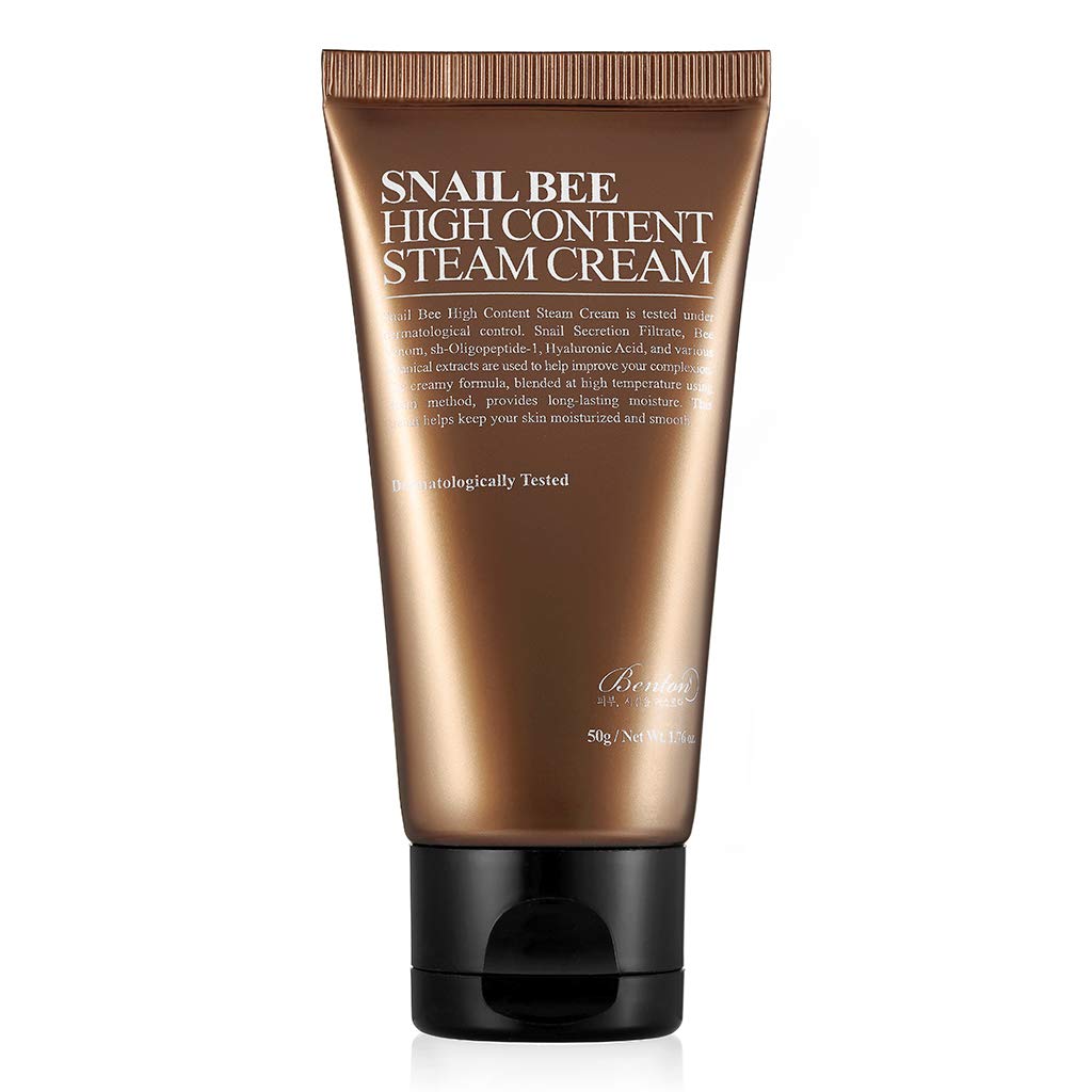 BENTON Snail Bee High content Steam Cream 50g (1.76 oz.) - Contains Snail Secretion Filtrate, Bee Venom, Hyaluronic Acid, Intensive Moisturizing Cream & Anti-Wrinkle Effect