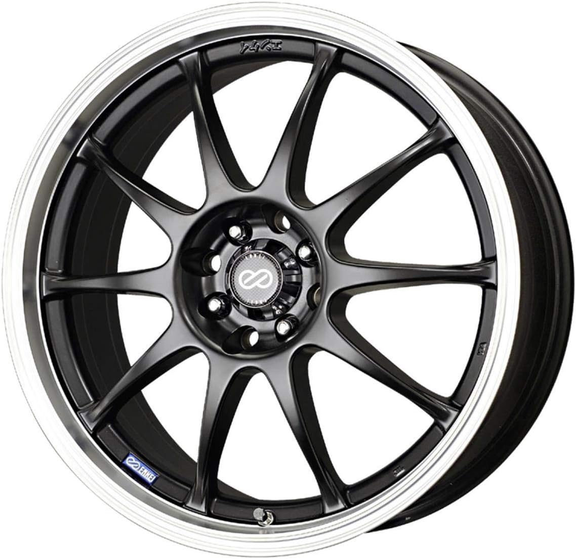 16x7 Enkei J10 (Matte Black w/ Machined Lip) Wheels/Rims 5x100/114.3 (409-670-12BK)