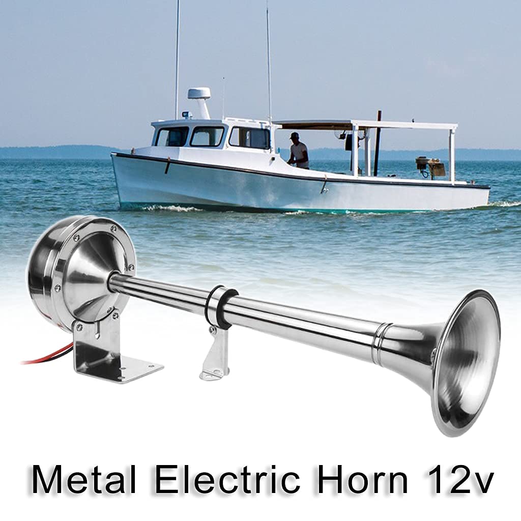 zalati Marine Single Air Horn 125dB Edelstahl Super Laute Trompete für Marine LKW RV Anhänger SUV Zug