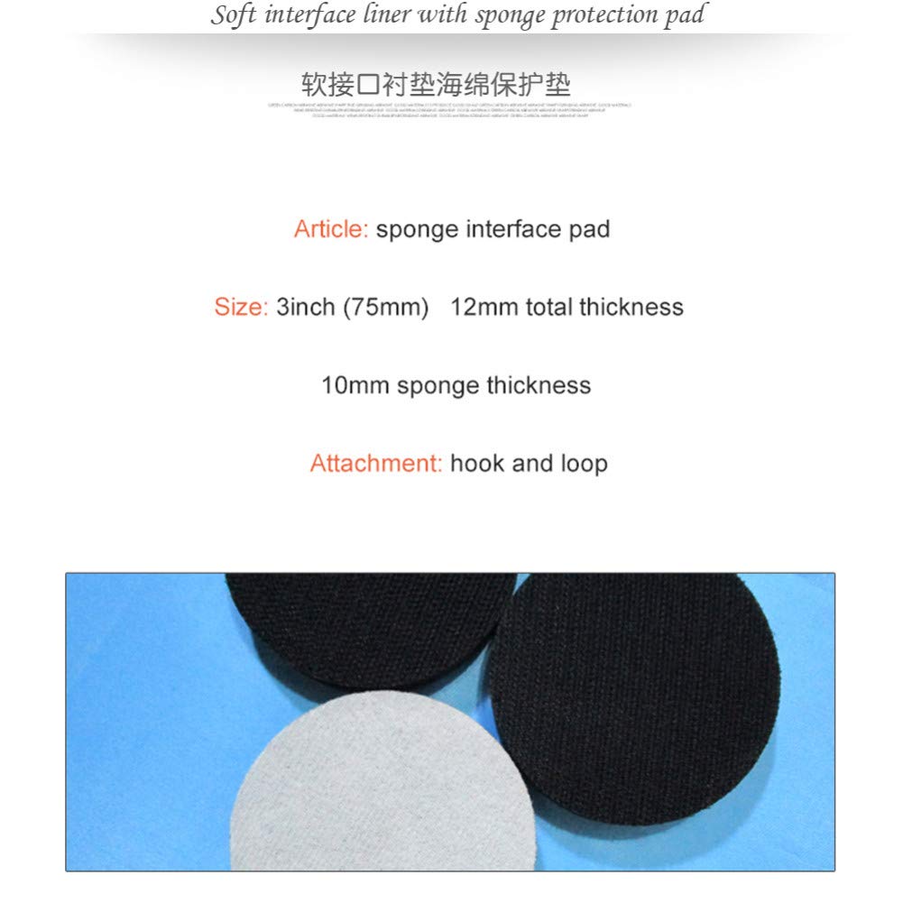 5 Stück Schleifpad Interface Pads 75mm - Schwamm Polster Für Exzenterschleifer