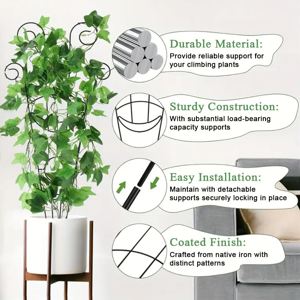 Metal Flower Trellis - Support Climbing Plants -4