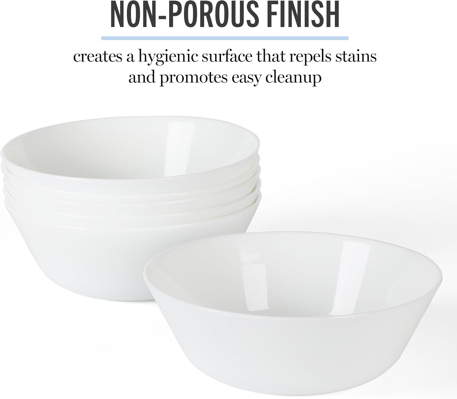 Martha Stewart Opalton 6-Piece 6-Inch Soup and Cereal Bowls – Lightweight, Chip and Break Resistant Opal Glass Bowls for Everyday Use - Image 6