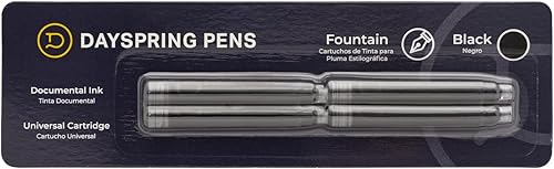 Dayspring Pens  Cartuchos universales de recarga de tinta para pluma estilográfica, paquete de 4, color negro