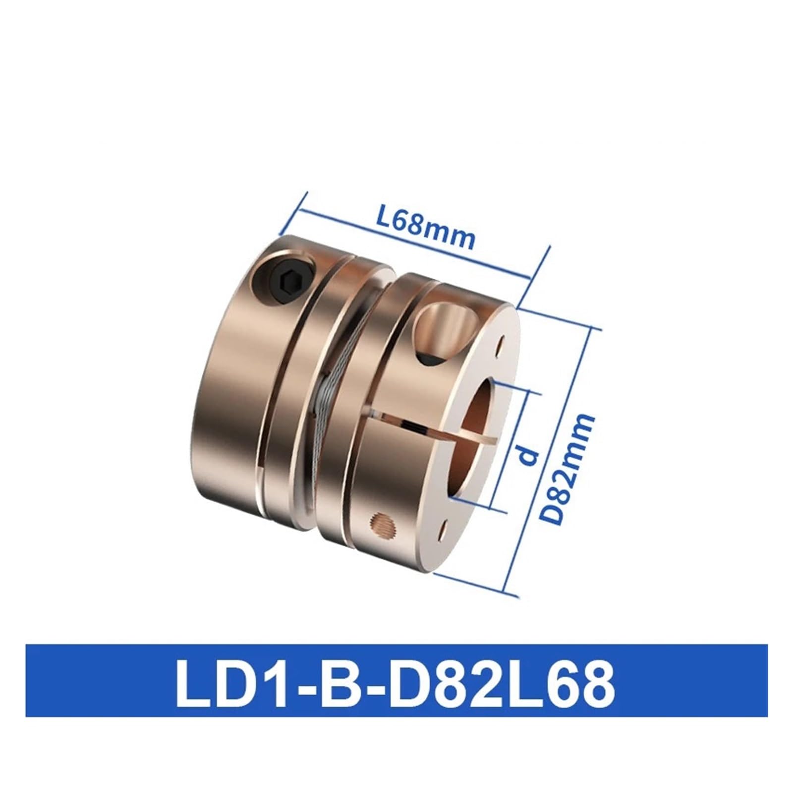 Acoplamiento de diafragma Acoplamiento de Eje de Motor Flexible LD D82L68 Alto par(LD1-B-D82L68-15X15)