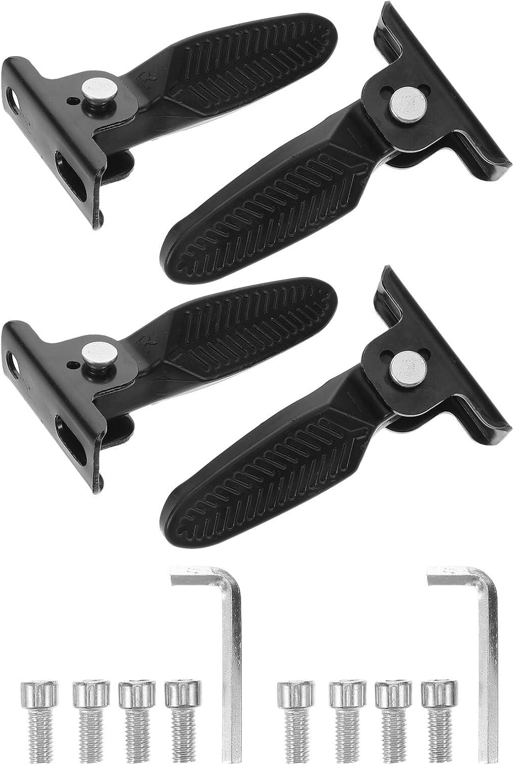 minkissy 2 Pairs Bicycle Rear Foot Pegs for Mountain Bike and Electric Bike, Folding Nylon Passenger Pedals with Installation Accessories, Reliable Riding Support, Black Pair