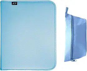 Fichário Escolar, Sweet, com Zíper, Azul, com Estojo e Divisórias, 96 Folhas, ACP