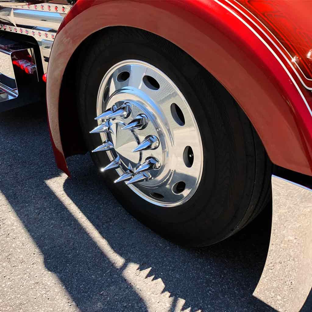 Chrome Plastic 33mm Threaded Pointed Nut Cover wit