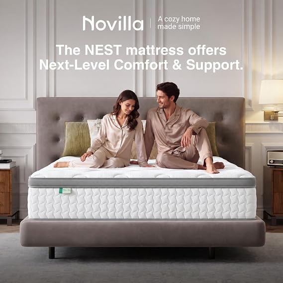 Novilla 2FT6 Small Single Mattress - 25cm Medium Firm Hybrid Mattresses | UK Pocket Sprung & Foam for Target Support & Luxury Comfort, Soft-Touch Cover, Mattress in a Box (75x190cm)