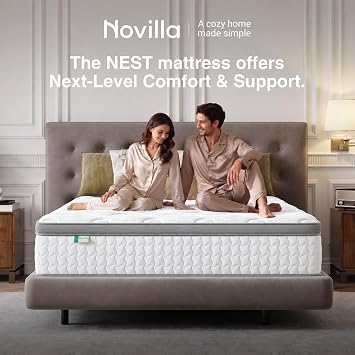 Novilla 2FT6 Small Single Mattress - 25cm Medium Firm Hybrid Mattresses | UK Pocket Sprung & Foam for Target Support & Luxury Comfort, Soft-Touch Cover, Mattress in a Box (75x190cm)