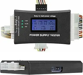 Testador de fonte de alimentação de computador, testador de fonte de alimentação de computador de 20/24 pinos com visor LCD, para ATX, BTX, ITX, TFX