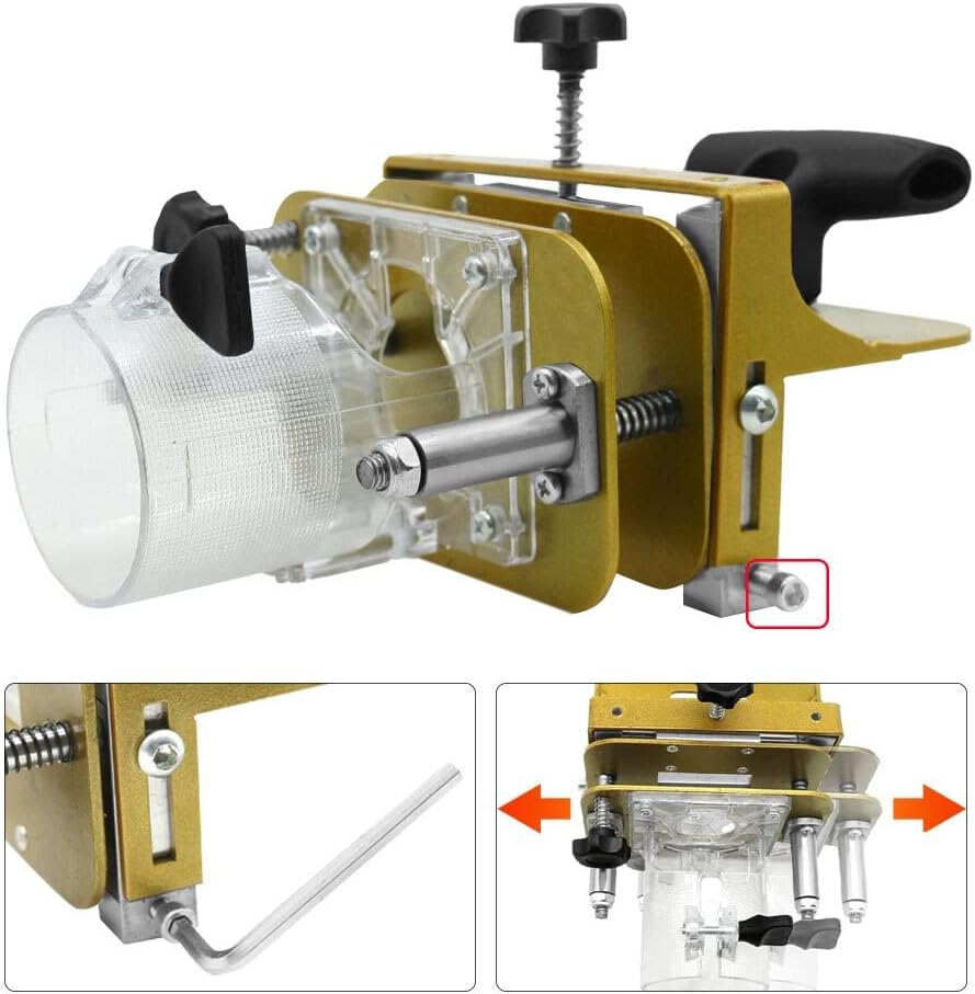 Mortising Jig for 65mm Trimming Machine,2 In 1 Slotting Bracket Invisible Fasteners Punch Locator Linear Track Woodworking Tool