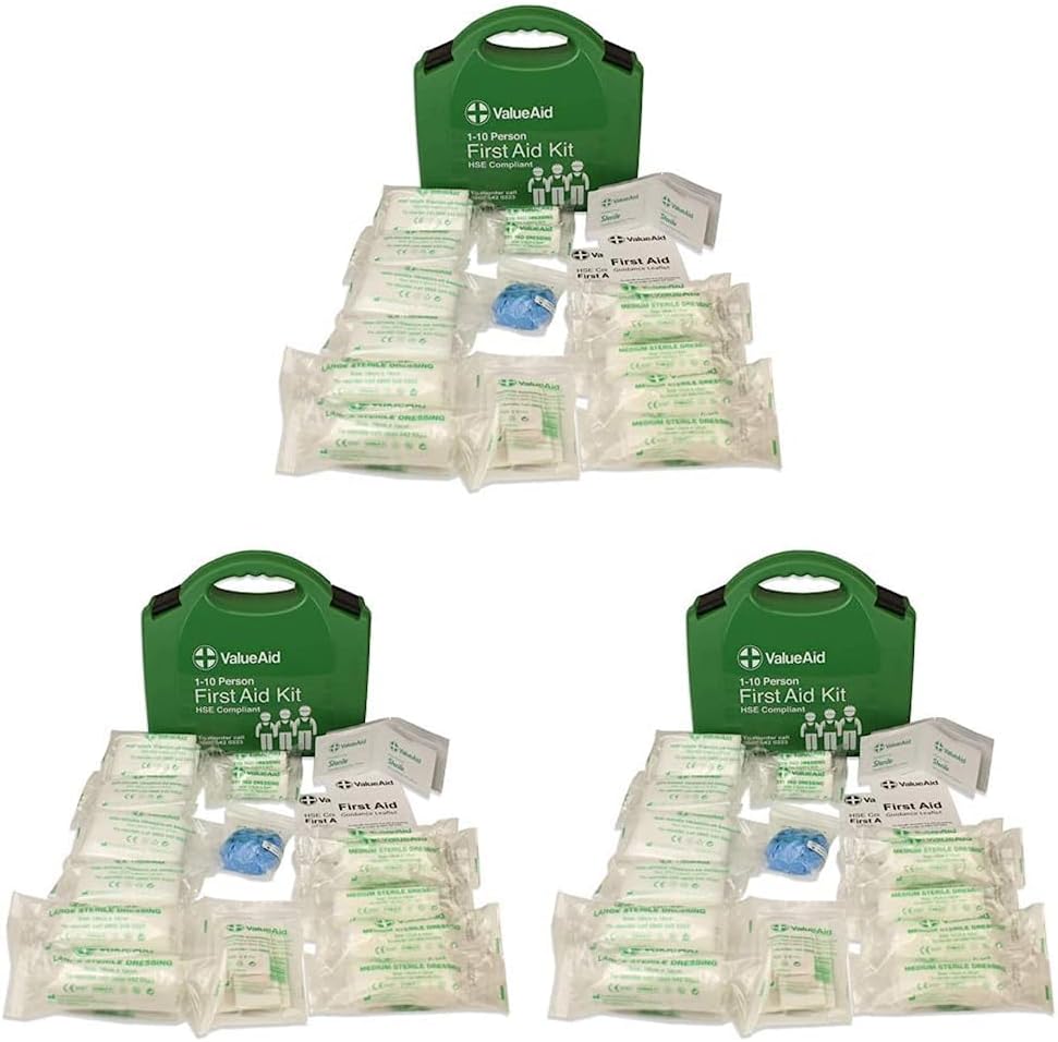 Value Aid HSE Compliant Workplace First Aid Kit (110 Person) (Pack of 3) Amazon.co.uk Health
