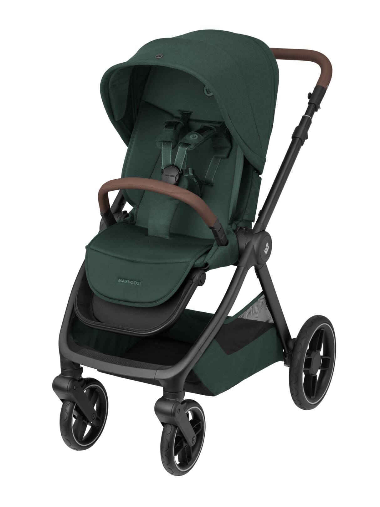 Maxi-​Cosi Oxford Plus Cochecito 2 en 1, incluye el capazo, 0-​4 años, 0-​22 kg, Plegado compacto, Asiento espacioso, reclinación ergonómica, Suspensión de última generación,​Amplia cesta, Twillic Green