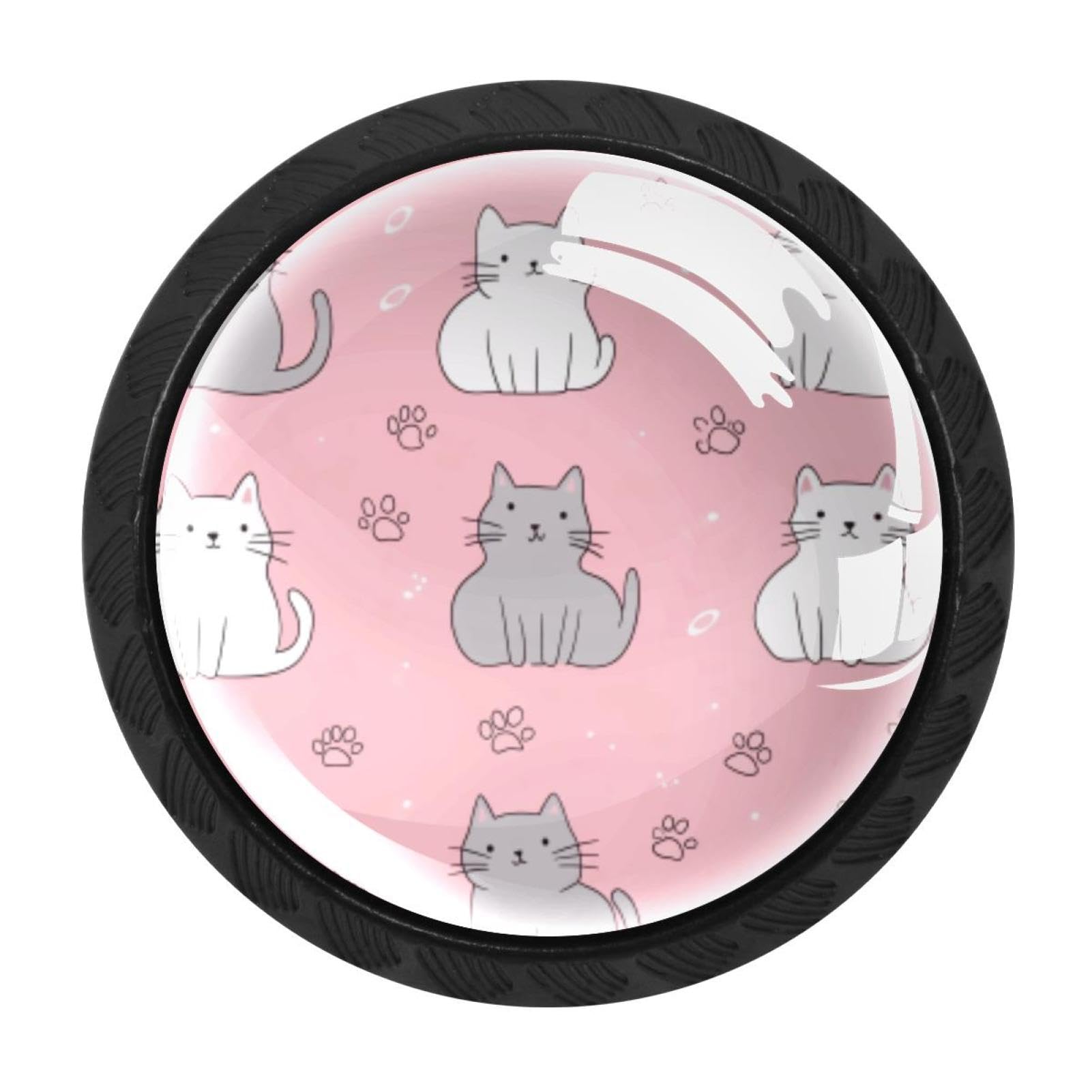 Remplacer vos poignées de tiroir usées par ces boutons en verre patte de chat rose