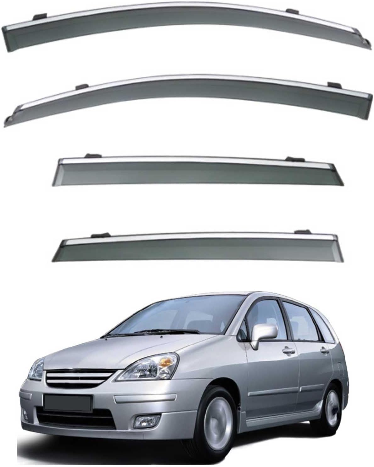 Acwyahso Rain Guards Wind Deflectors for Liana MK1 Hatchback 2001-2018, 4Pcs Vent Visors, Allows Fresh Air & Keeps Rain Out, No-Drill Install