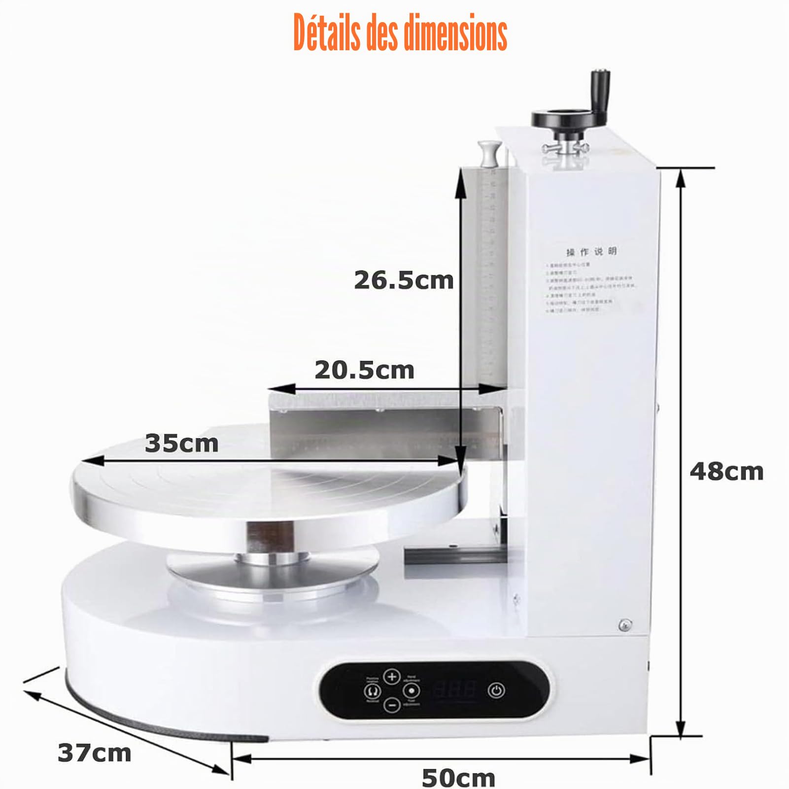 Lisseur Gateau Patisserie Électrique Et Plateau Tournant Automatique, Vitesse Réglable pour Gâteaux De 10 À 30,5 Cm, Équipement De Boulangerie Professionnel
