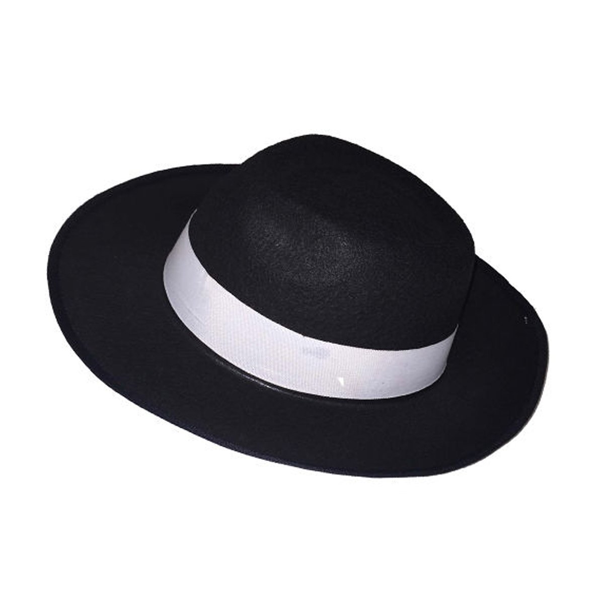 Wickedfun Men's Black Hat Wickedfun® Adult Gangster Tie Braces Set Felt Trilby Al Capone 1920S Fancy Dress Party Accessories (Black Hat)