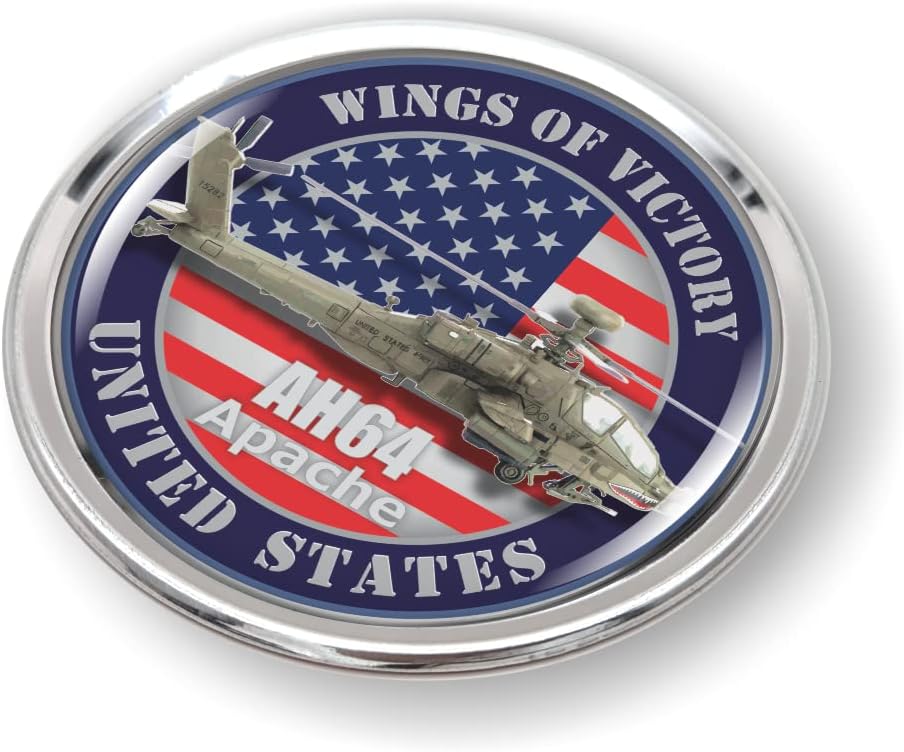 Miniatura 4 de U.S. Air Force veterans Aircraft Collection Wing of Victory round vinyl sticker Set 3D Dome Waterproof 100% UV Protected Aluminum Round Bezel Chrome