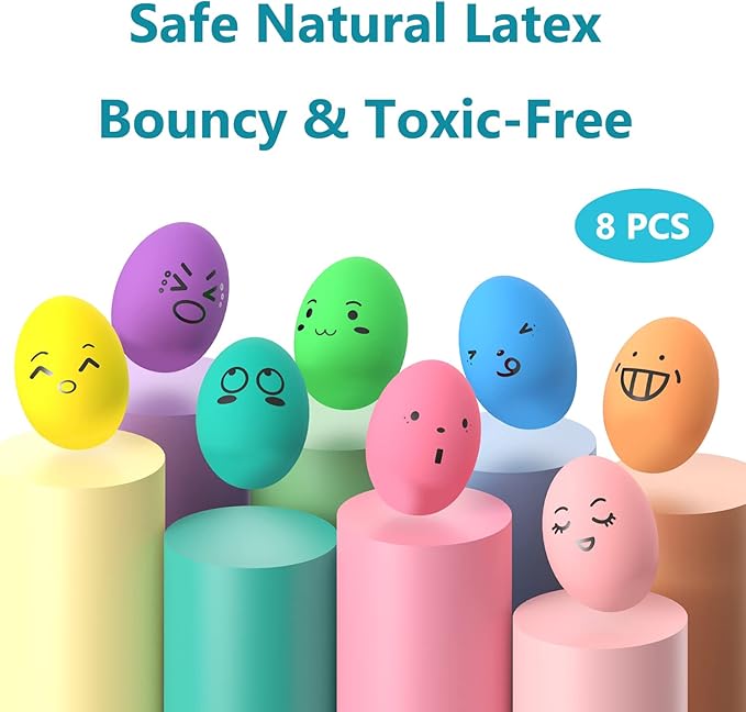 SCHITEC Juguetes Squeaky para Perros, 4 Pelotas de Goma Suave con Sonido miniatura 4