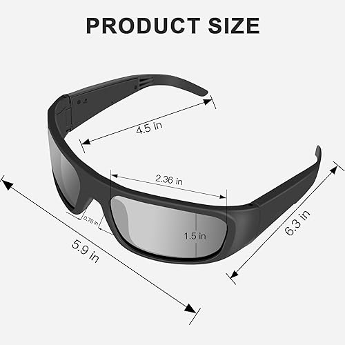 Miniatura 6 de OhO - Lentes de sol Bluetooth, estilo de oreja abierta, para escuchar música y hacer llamadas telefónicas con lente de seguridad polarizado UV400