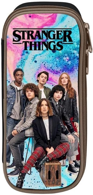 KAKAKAA Stranger Things Large Capacity Pencil Case Pencil Case Student Canvas Pencil Case Durable Pencil Case Zipper Office