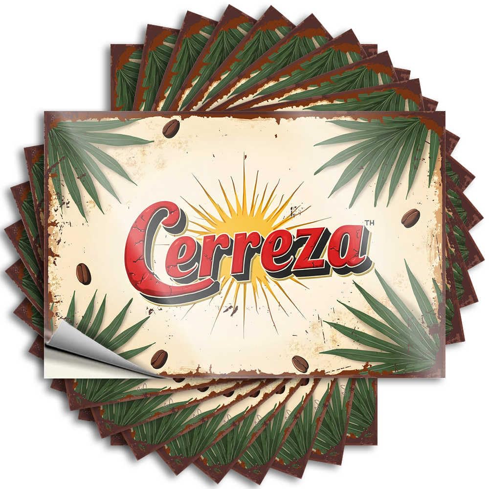 Cerreza Coffee: A Tropical Blend of Flavor and Sunshine Sticker Home Decor Self Adhesive | Crazy Laptop Vinyl Sticker Pack for Inside(6X9CM)