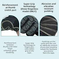 Vista 6 de Seibertron Guantes de palma acolchada con dedos completos o semi-dedos, ligeros y transpirables para escaladores, escalada en roca, rescate