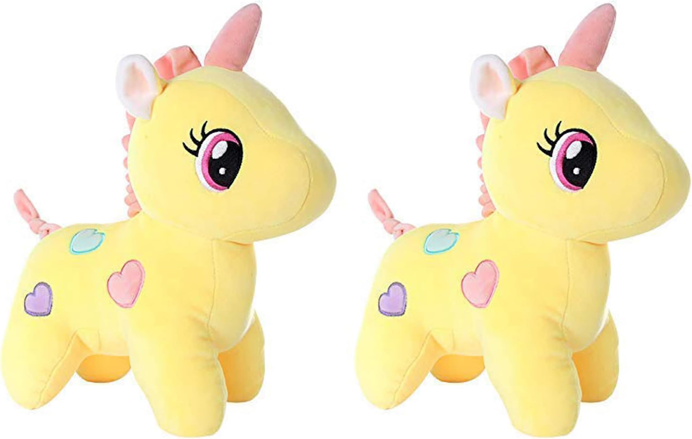 Babique Unicorn Teddy Bear Plush Soft Toy Cute Kids Birthday Animal Baby Boys/Girls (25 Cm, Yellow) (Pack of 2)