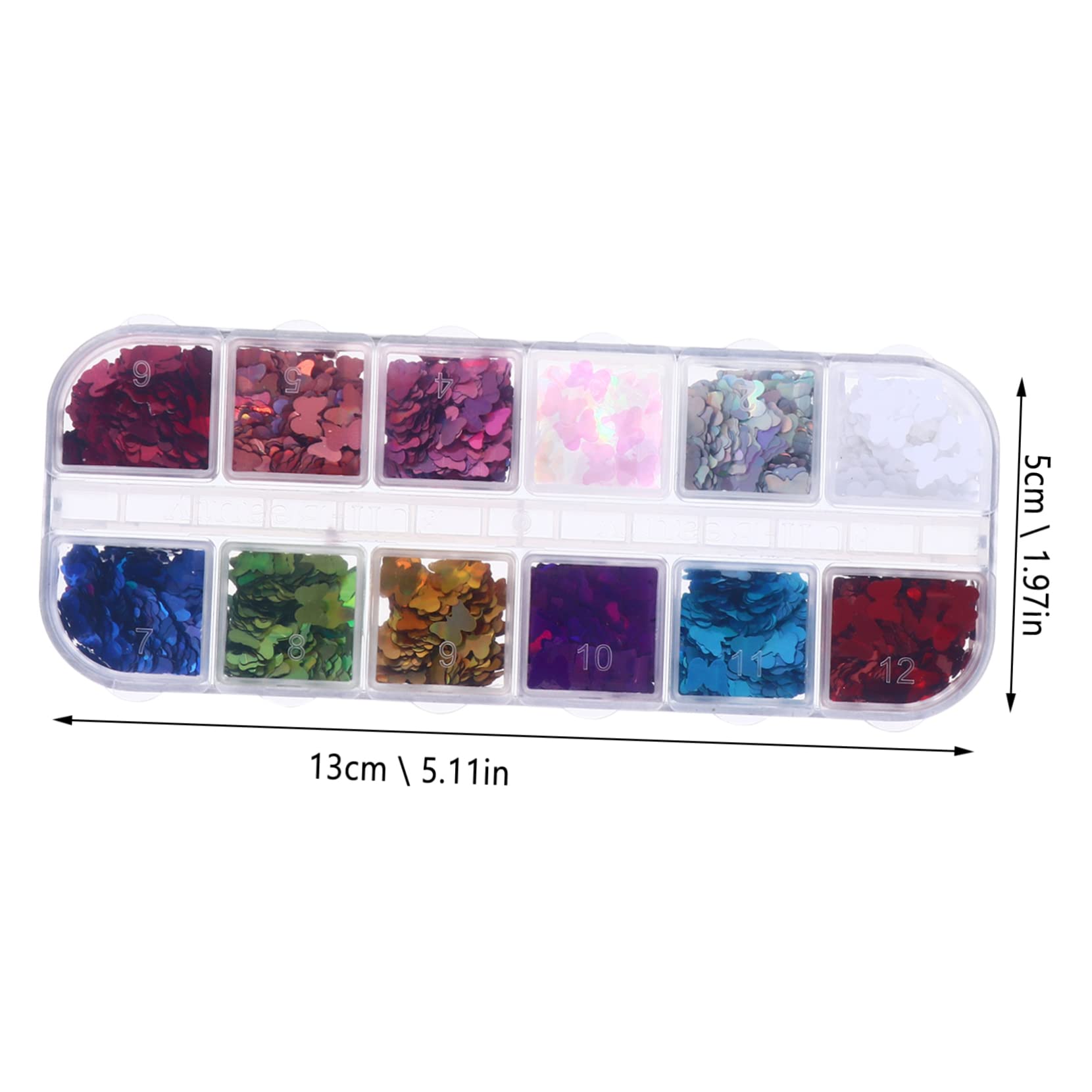 FOMIYES Heart Nail Stickers 2 Boxes Sequins Manicure Decorations for Women Easy DIY Nail Art Party Holiday Dec
