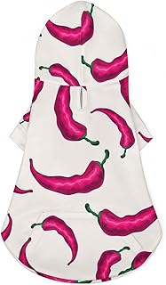 Red Chili Hot Pepper Cat One-Piece Shirt Trendy Dog Costume with Cap Pet Accessories S