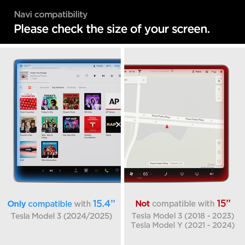 Spigen Glas.tR EZ Fit Anti Glare Tempered Glass Screen Protector for Tesla Model 3(2026-2024) 15.4" - Image 3