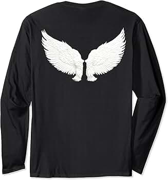 【oan】(Unisex) Angel Washing Long Sleeve Amazon.com: Realistic White Angel Wings Spread on the Back