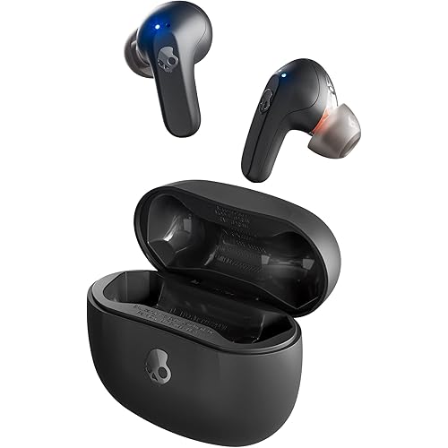 Skullcandy Rail In-Ear Wireless Earbuds, 42 Hr Battery, Skull-iQ, Alexa Enabled, Microphone, Works with iPhone Android and Bluetooth Devices - Black
