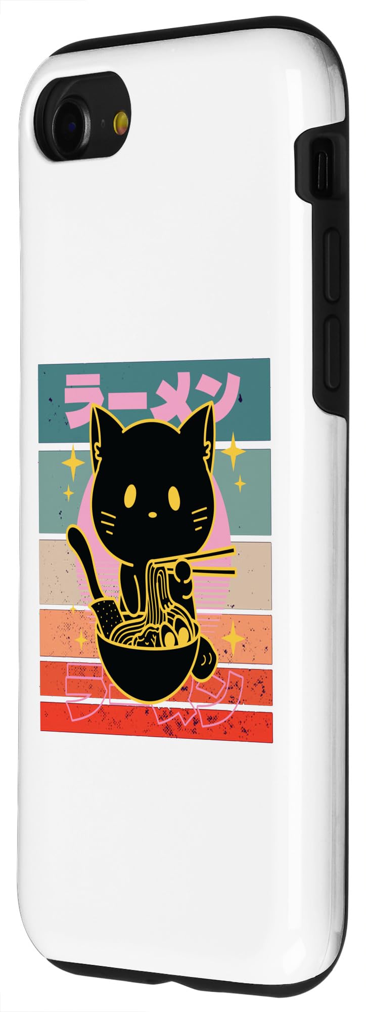 iPhone SE (2020) / 7 / 8 Ramen Cat Delight Noodle Lover Retro Ramen Cat Purrfect Pets Case - Image 2